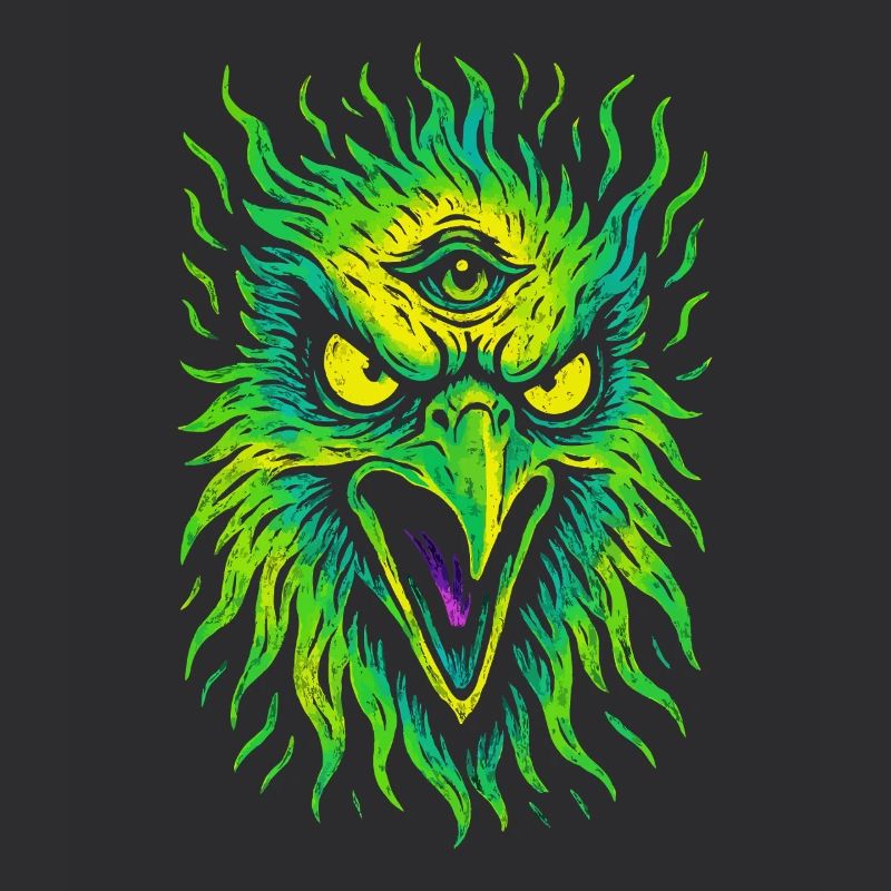 Psycho Bird with Third Eye Neon Eagle