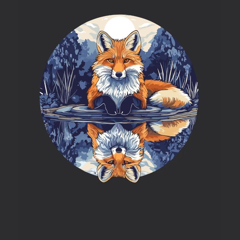 Fox with reflection