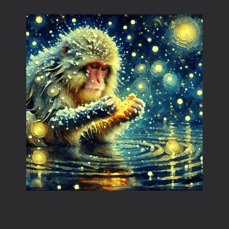 Snow Monkey Starry Night