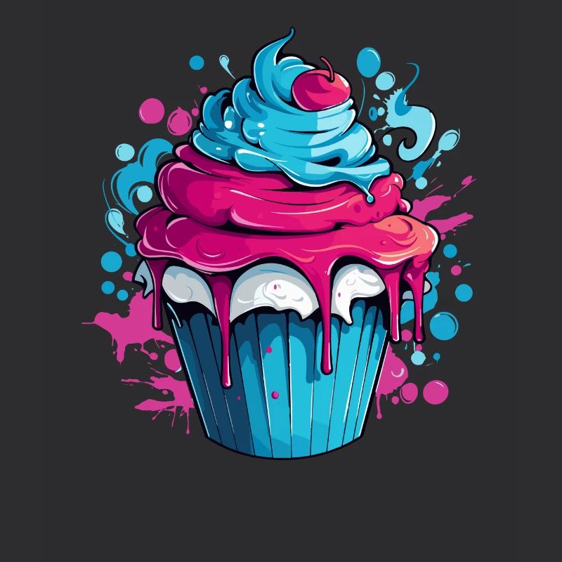 Cupcake mit Farbexplosion