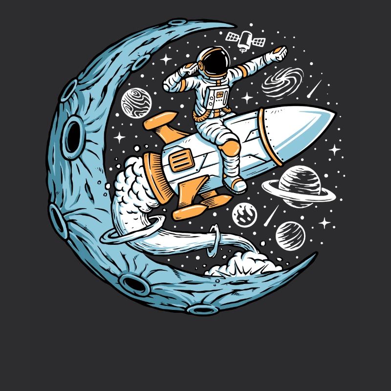 Astronaut Riding a Rocket in Space