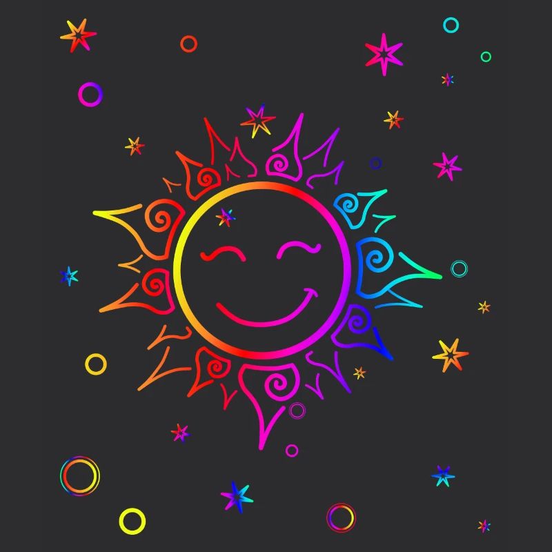 Smiling Sun Gradient Rainbow