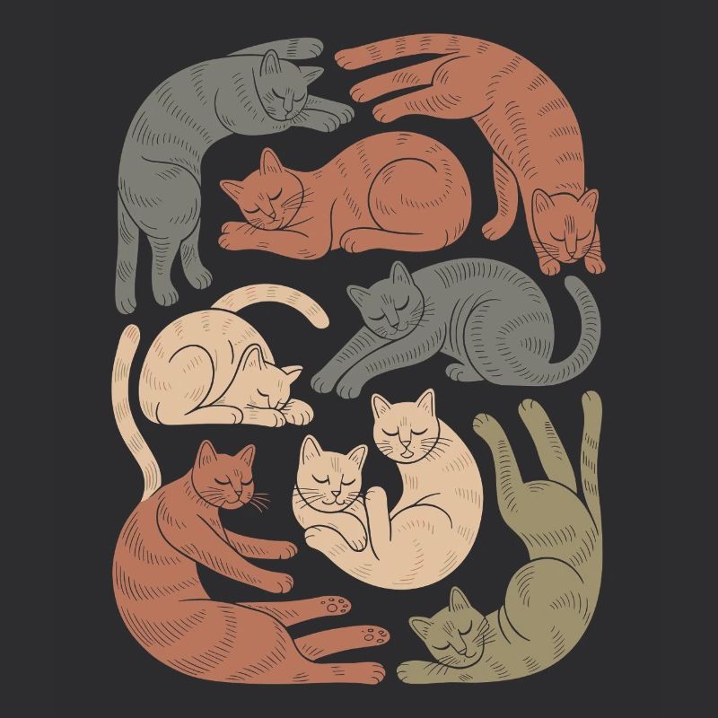 Entspannte Boho Katze Muster