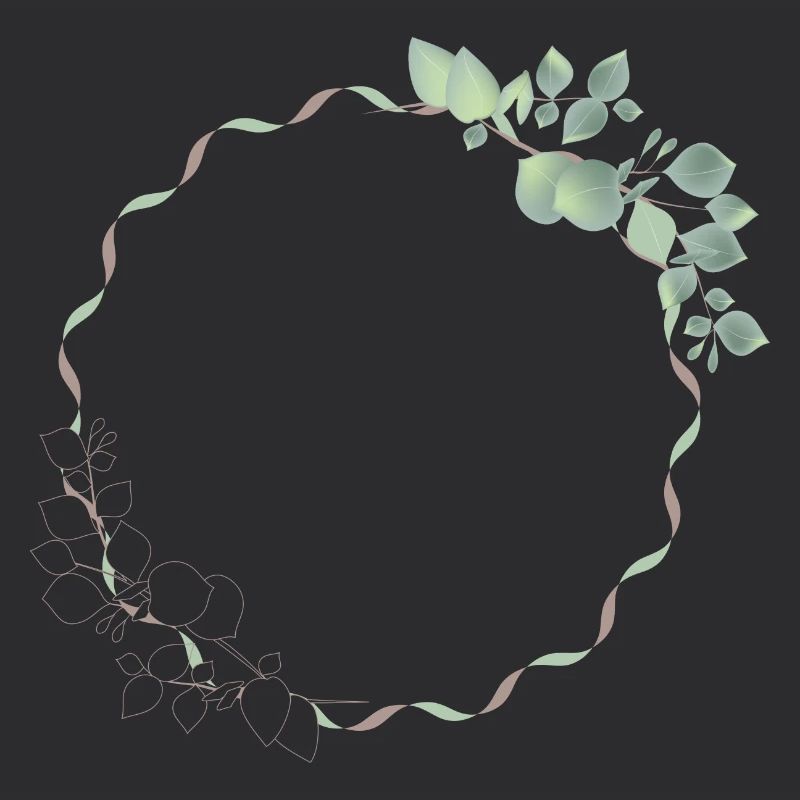 delicate eucalyptus frame for your own texts & motifs