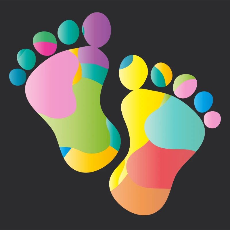 empreintes colorées de bébé