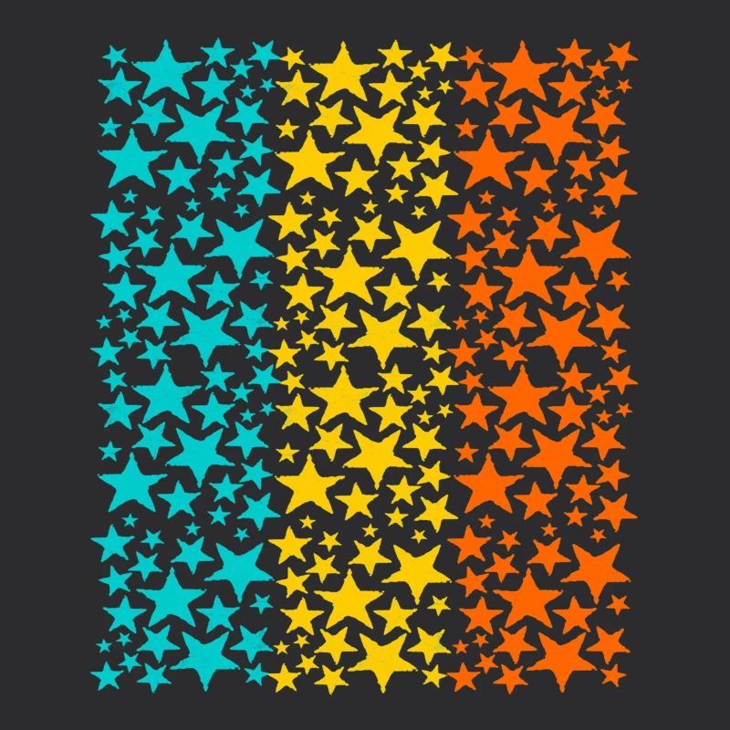 Glowing Rainbow Stars Pattern