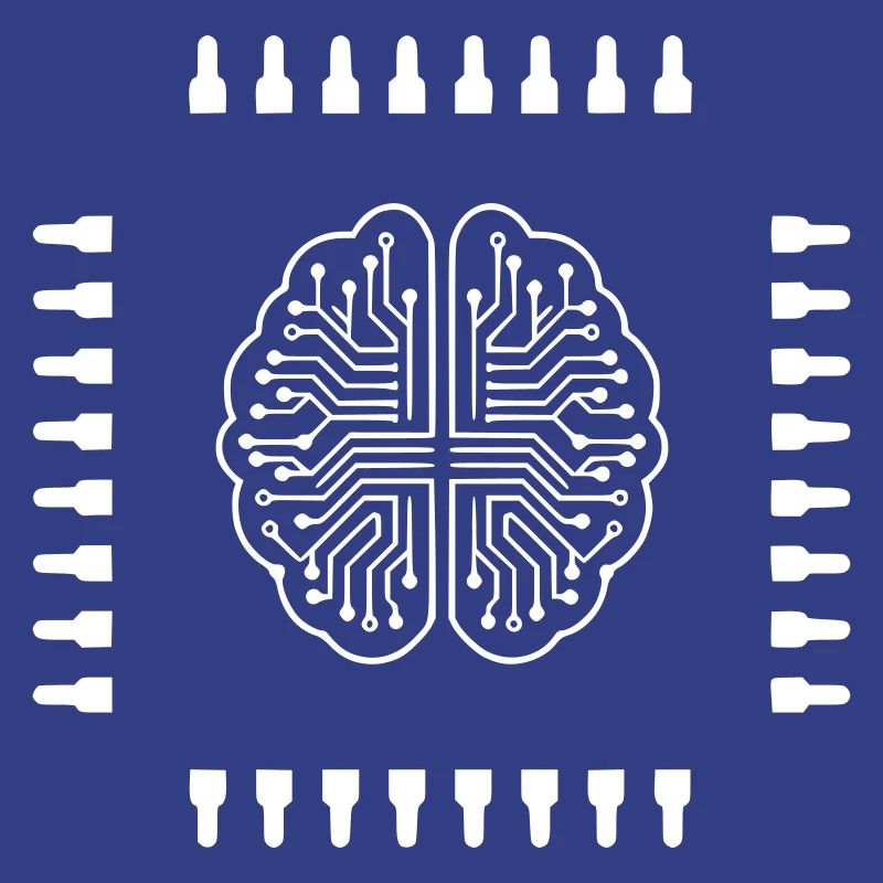 AI Brain Chip Processor Tech Vector