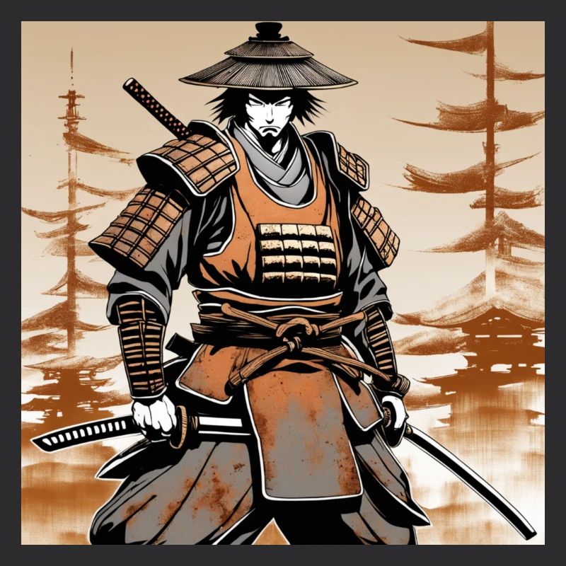 Samurai im Ocker-Rüstungsstil