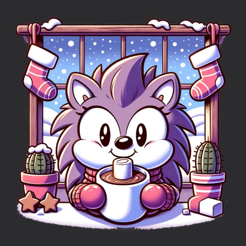 Hérisson sur le thème de l’hiver