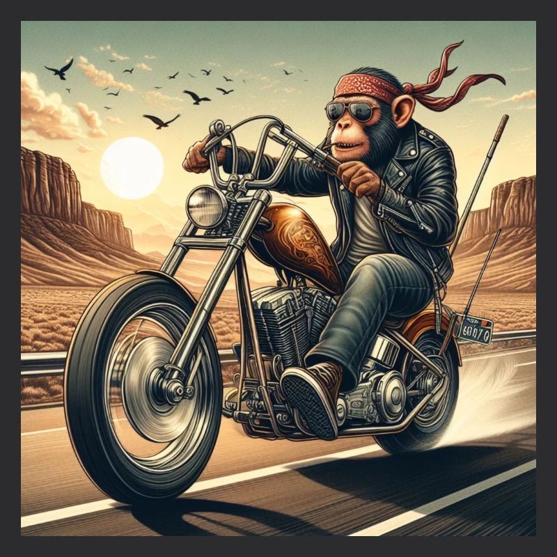 Cool monkey on a chopper