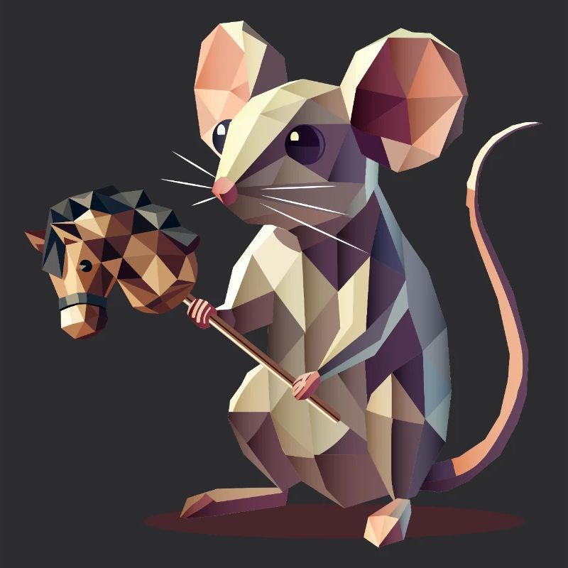 Mignon Polygon Style Hobby Cheval Souris