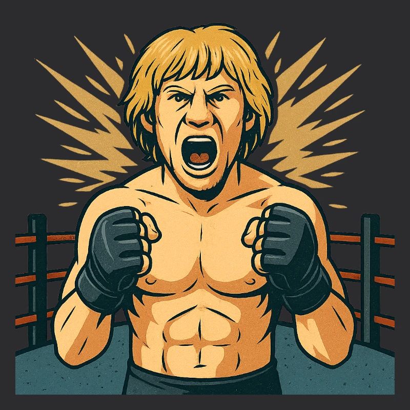 Combative boxing hero comic style