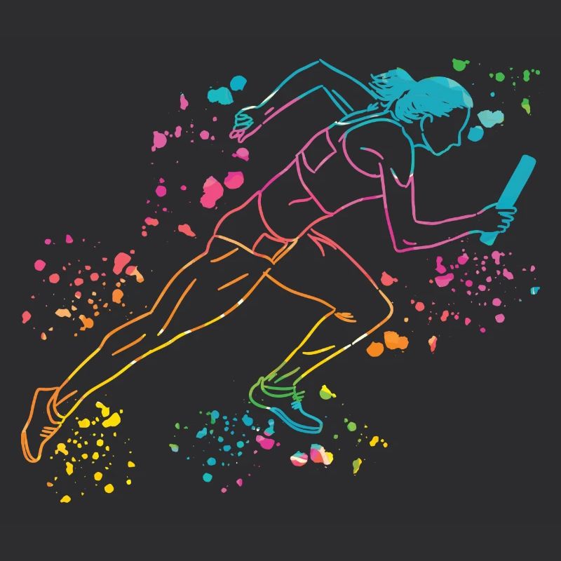 Coureur de relais, Course de relais, Course de relais, Course de relais