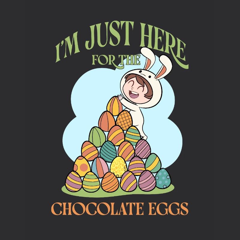 Je suis juste là pour les œufs en chocolat – Funny Easte