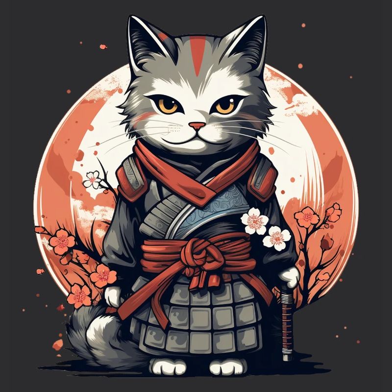 Warrior Cat Japanese Cat Samurai Cat