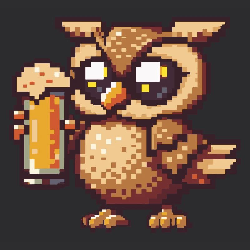 Eule Pixel Bier