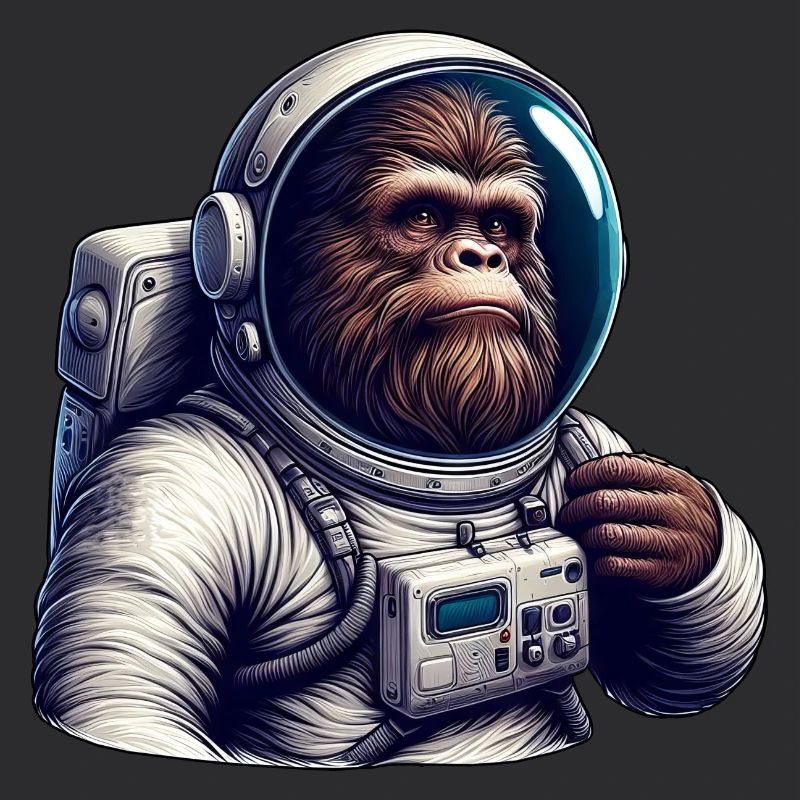 Gorilla astronaut in space