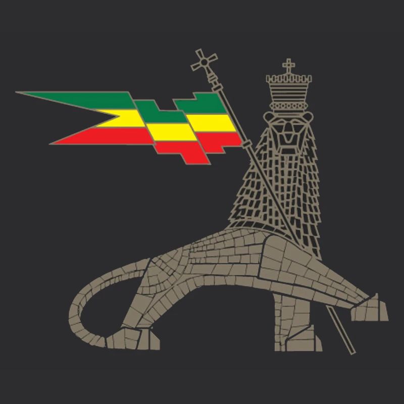 Lion royal avec barre de drapeau d’éther