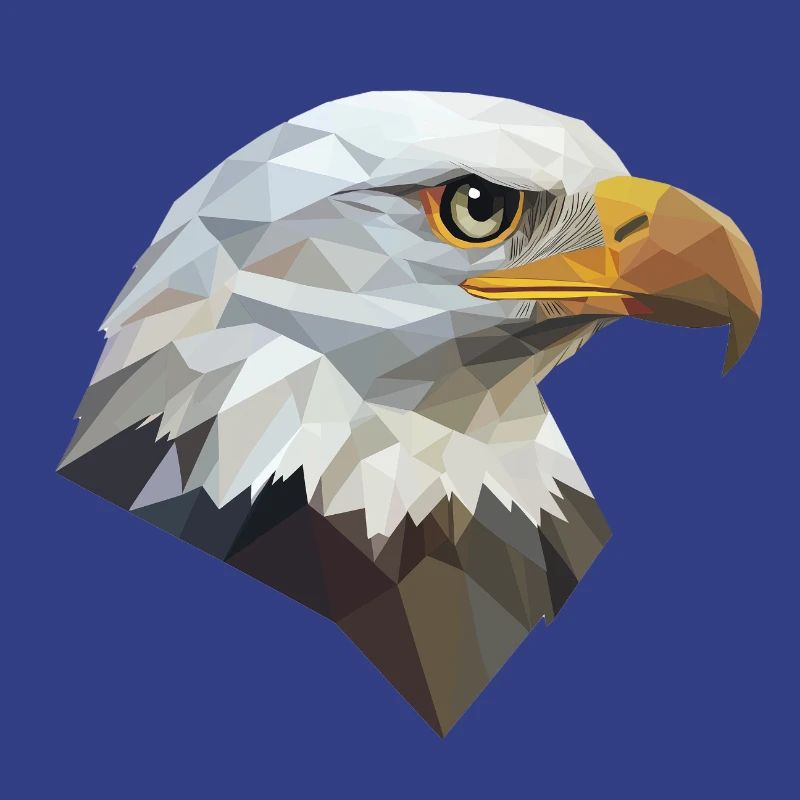 Conception de logo Eagle Head Low Poly Art