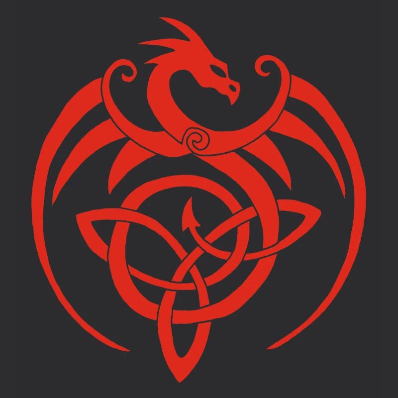 Drago rosso e simbolo celtico