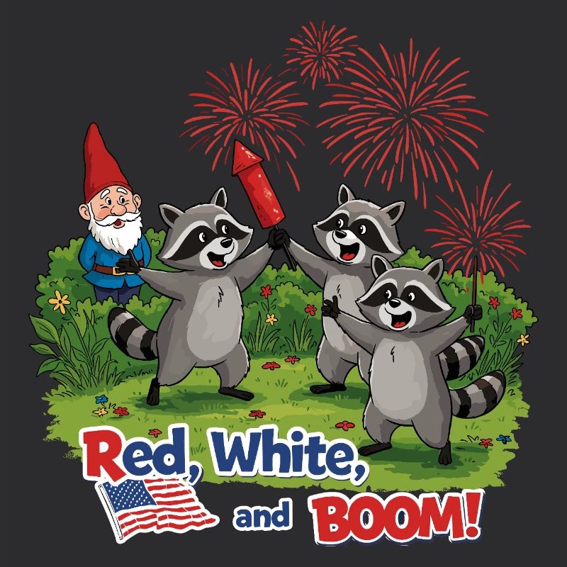 Raton laveur 4 juillet Feu d’artifice