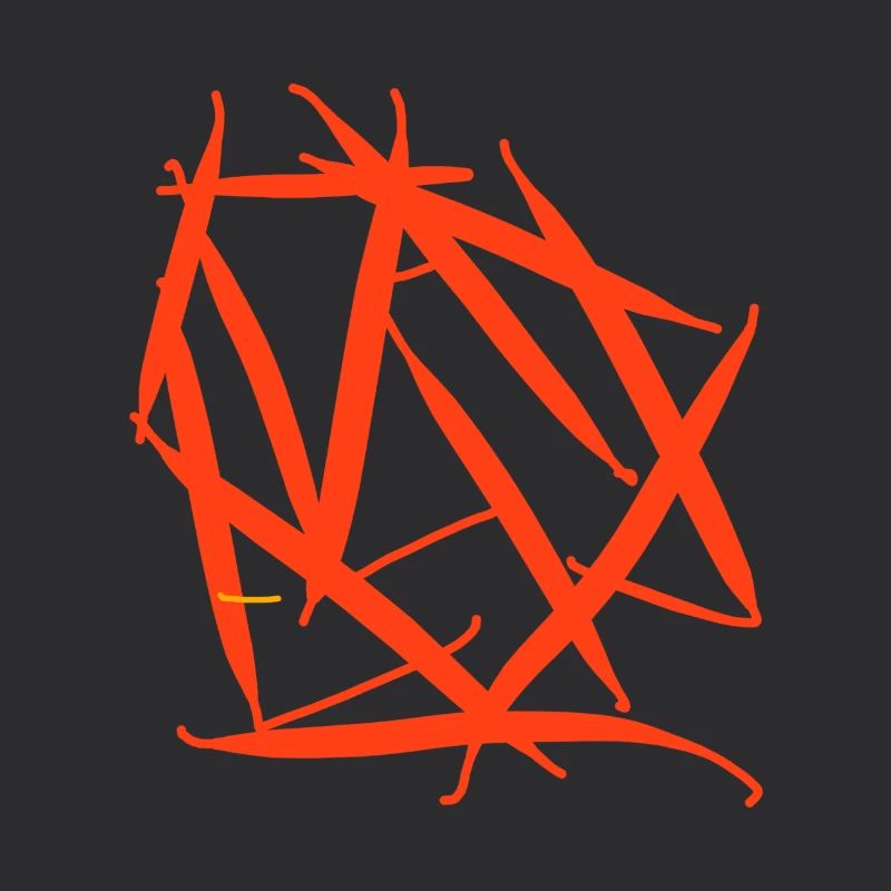Cube abstrait rouge