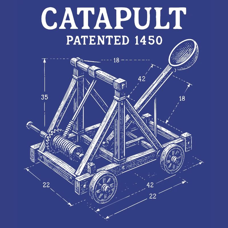 Conception de plan mécanique de catapulte