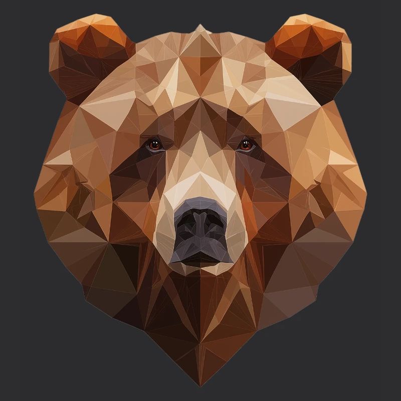Ours brun | Conception de logo d’art low poly