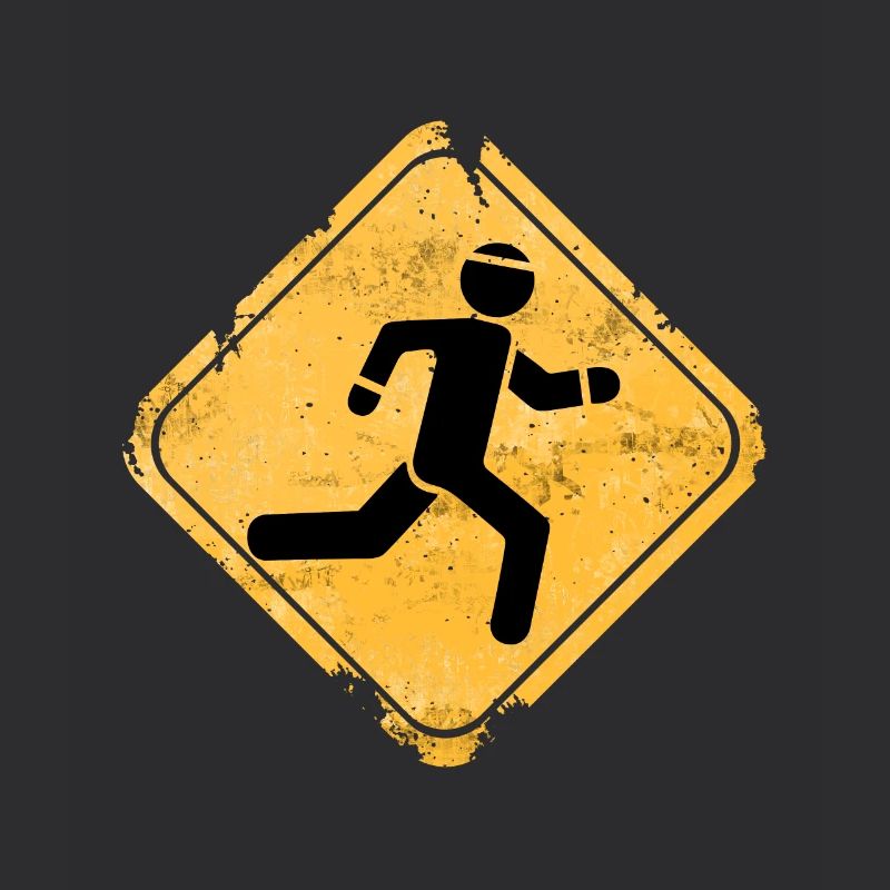 Grunge Runner Überquerungs-Warnschild
