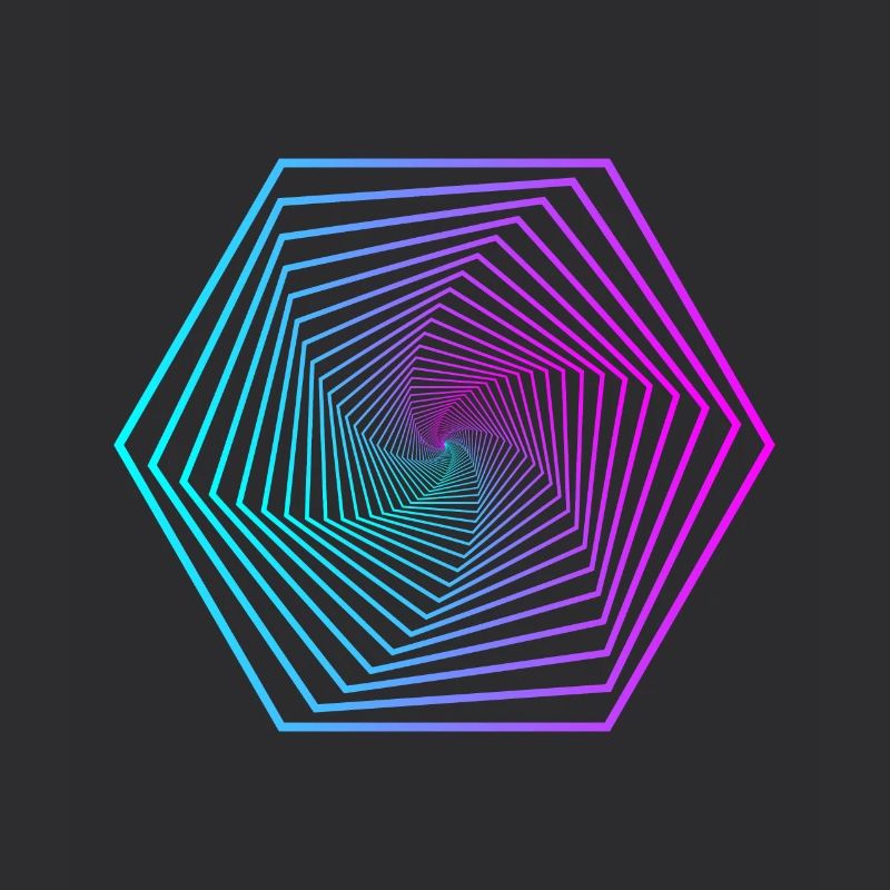Neon-Polygonspirale Gradient