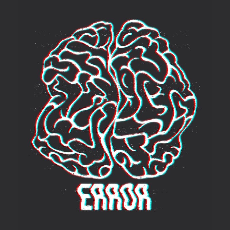 Neon Glitch Brain Error