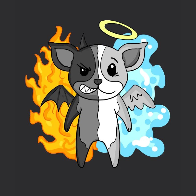 Dog Terrier - Angel and Devil