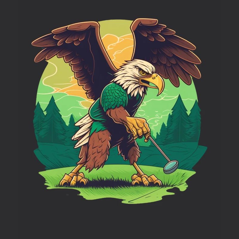 Aigle joueur de golf