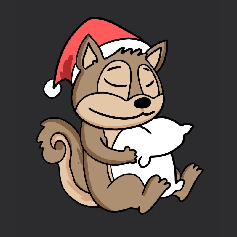 Eichhörnchen Niedlich Müde Weihnachten