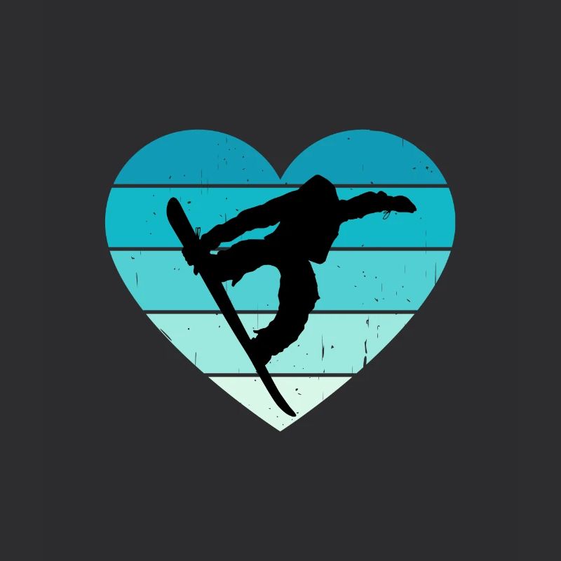 Ich liebe Snowboard Halfpipe Tricks Wintersport