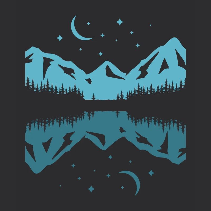 Reflet de la montagne au clair de lune