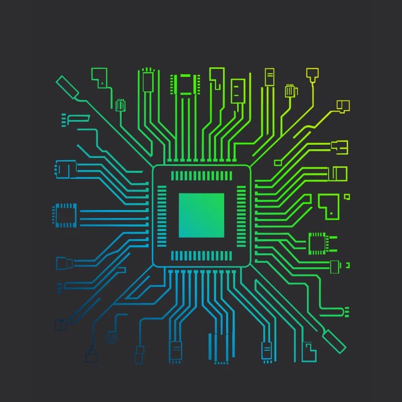 Coloré Ordinateur Circuit Imprimé Board Tech Électronique