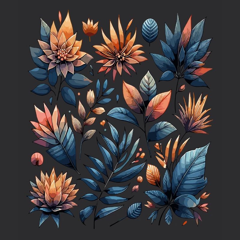 Watercolor Leaves Boho Leaf Pattern