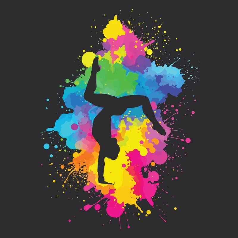 Acrobatics with color explosion
