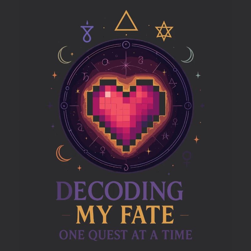 Décoder le destin : Pixel Art du cœur