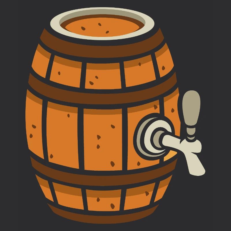 baril de bière rustique dessin animé