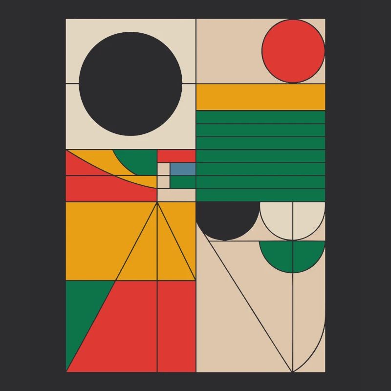 Bauhaus Abstract Geometric Shapes Artwork