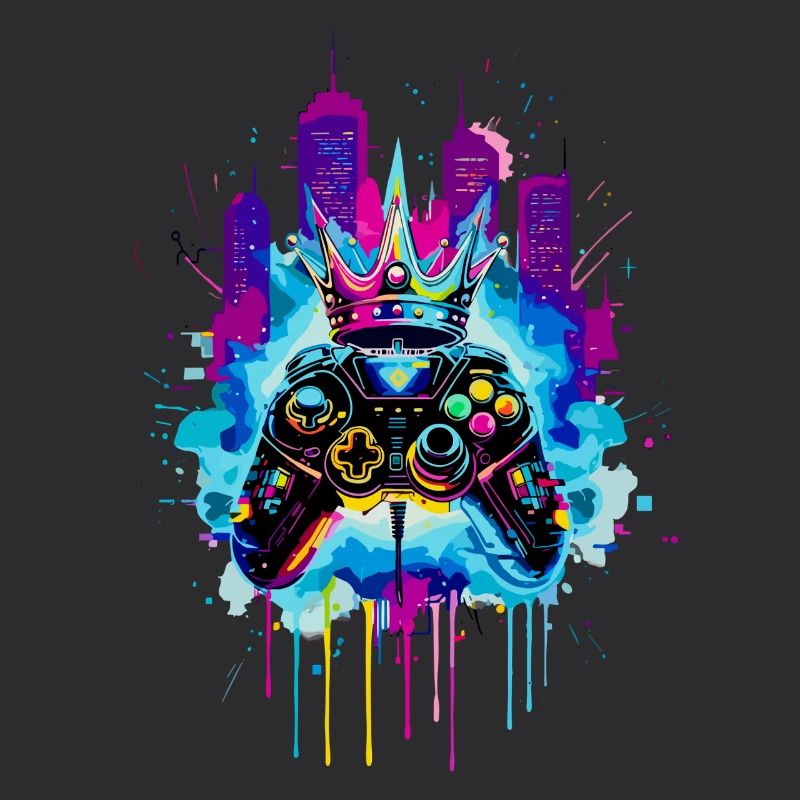 Gaming King Neon Cyberpunk Controller with Crown