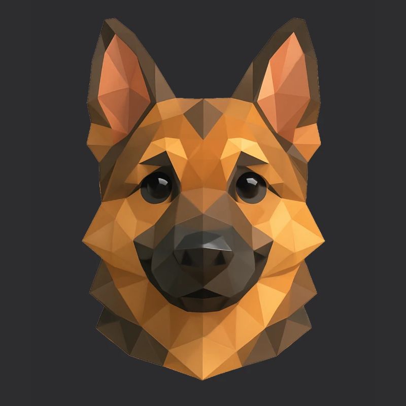 Polygon German Shepherd – Geometric Dog Design