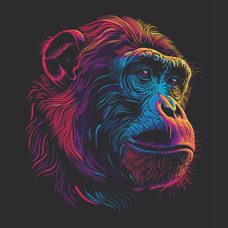 Neon Psychedelic Monkey