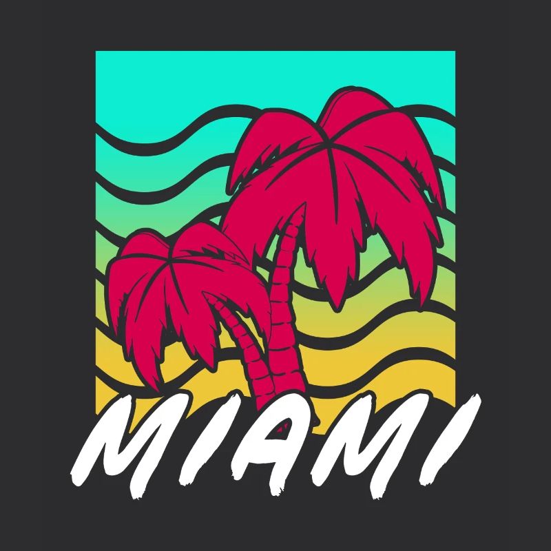 Miami Palm Trees Neon Gradient