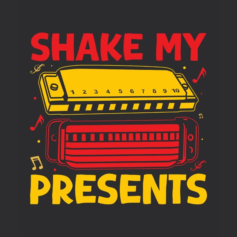 Funny Harmonica Player Shake My Presents Harmonica