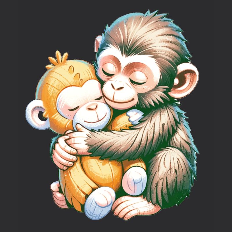 Hugging Monkeys Embrace