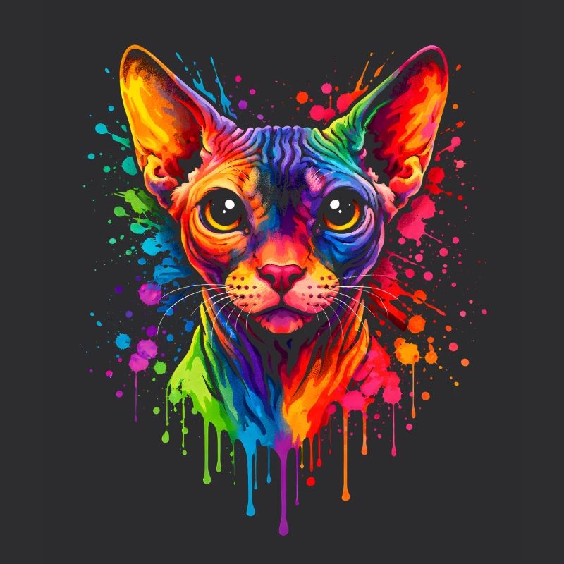 Sphynx Neon | Katzenkunst Pop Art