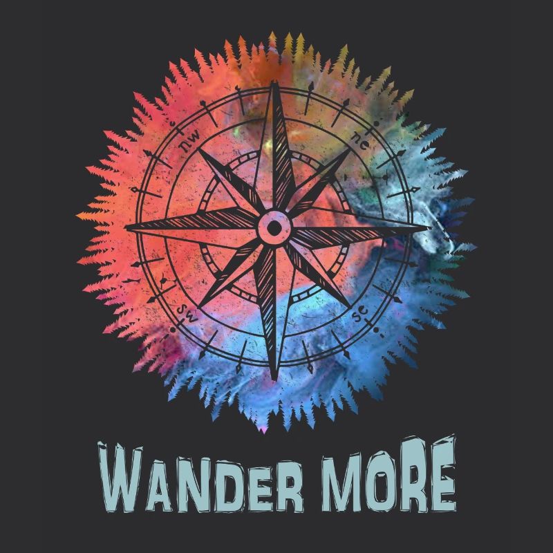 Wander More Compass Tie-Dye
